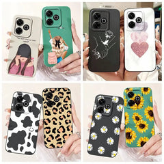 For Xiaomi Redmi 13 4G Case Cute Daisy Love Heart Milk Cow Girls Painted Soft Silicone Matte Cover For Xiaomi Redmi13 2024 Funda - Chic Cart