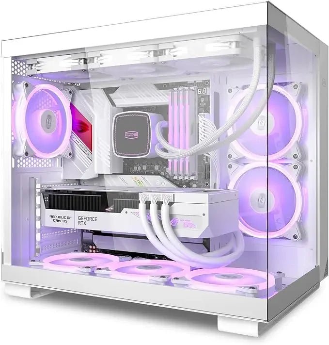 Mid Tower Computer Case for ATX/M - ATX/ITX, 6 ARGB Case Fans, Column - Free Design, 360MM Radiator, 400MM GPU Support, Gaming Case - Chic Cart