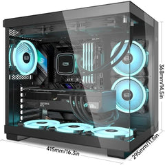 Mid Tower Computer Case for ATX/M - ATX/ITX, 6 ARGB Case Fans, Column - Free Design, 360MM Radiator, 400MM GPU Support, Gaming Case - Chic Cart