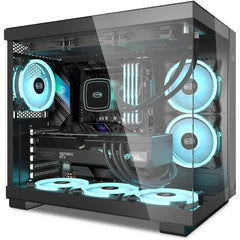 Mid Tower Computer Case for ATX/M - ATX/ITX, 6 ARGB Case Fans, Column - Free Design, 360MM Radiator, 400MM GPU Support, Gaming Case - Chic Cart