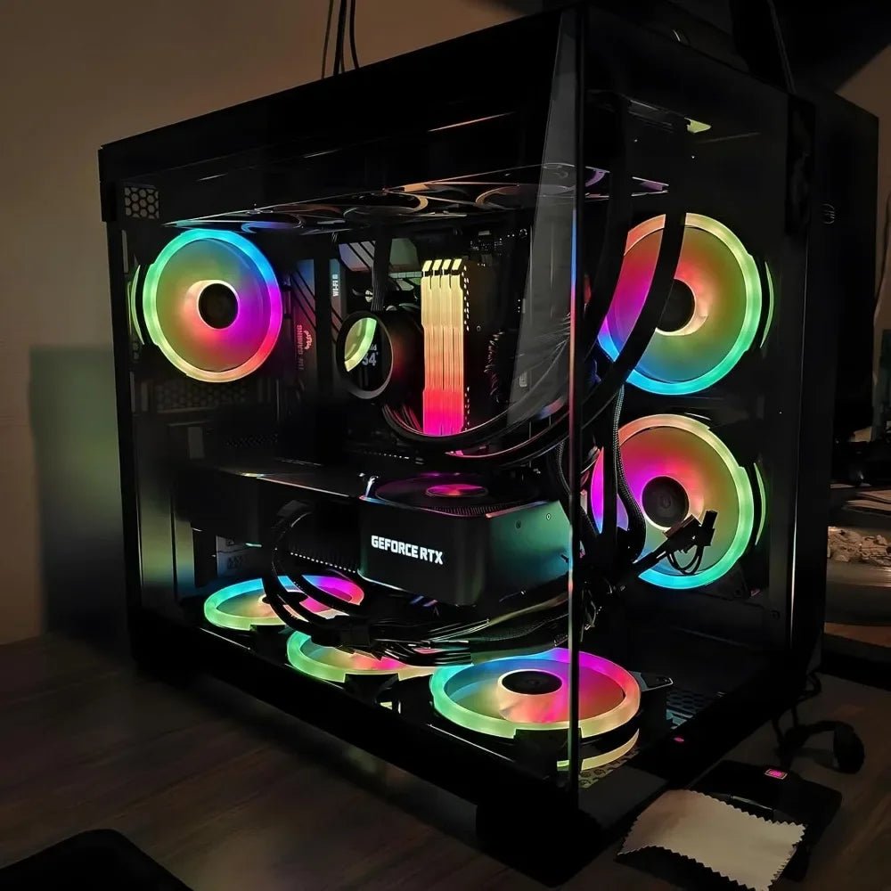 Mid Tower Computer Case for ATX/M - ATX/ITX, 6 ARGB Case Fans, Column - Free Design, 360MM Radiator, 400MM GPU Support, Gaming Case - Chic Cart