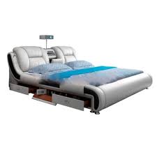 Luxury King Size Smart Leather Massage Bed