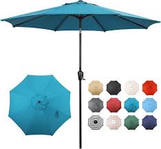 JHK Outdoor Patio Umbrella UV Protection For Garden Sturdy Structure All Weather Outdoor Umbrellas For Backyard Pool Holidays
