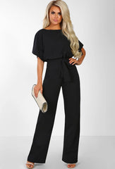 7 - color Fashion Lace - up Button Short - sleeved Women's Jumpsuit - Chic Cart