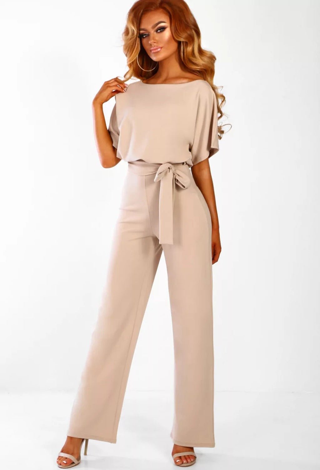 7 - color Fashion Lace - up Button Short - sleeved Women's Jumpsuit - Chic Cart