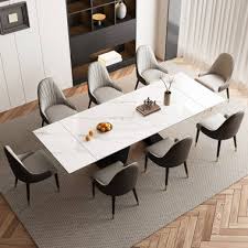 Extendable Rustic Dining Table for 6-10 Seats