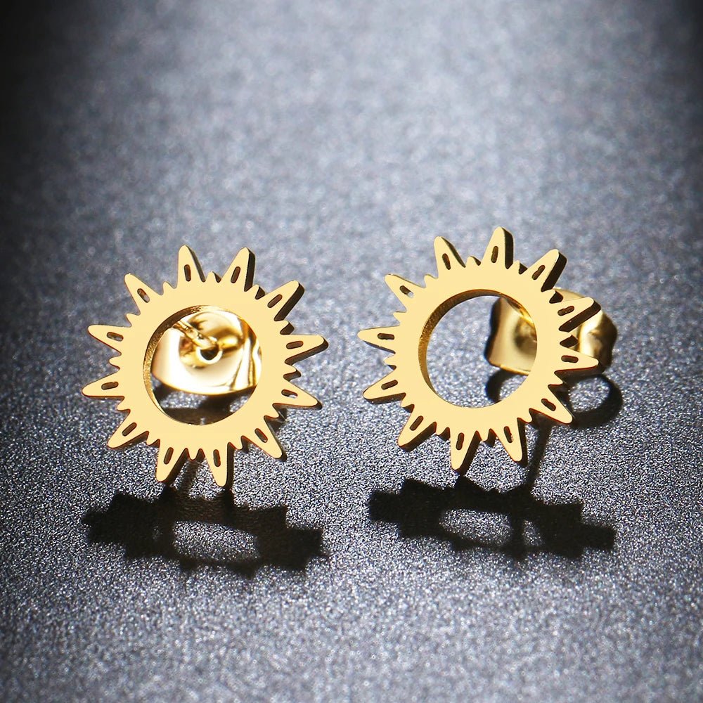 Stainless Steel Earrings Minimalism Map Sun Classic Hot Sale Fashion Stud Earrings Simple Earrings For Women Jewelry Wedding NEW - Chic Cart