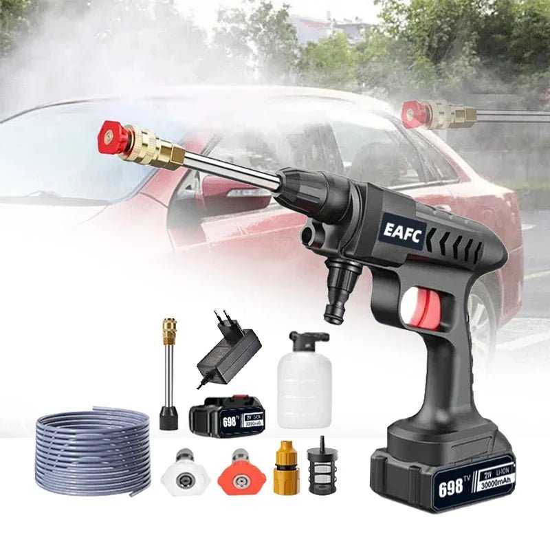 EAFC 60Bar Cordless High Pressure Car Washer 30000mAh Rechargeable Car Wash Gun Electric Water Gun Foam Machine - Chic Cart