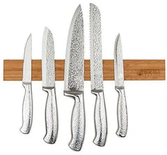 Bamboo Magnetic Knife Strip Holder - For Knives, Utensils, Cutlery, - Chic Cart
